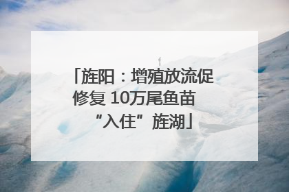 旌阳：增殖放流促修复 10万尾鱼苗“入住”旌湖