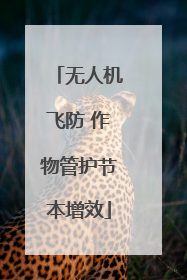 无人机飞防 作物管护节本增效
