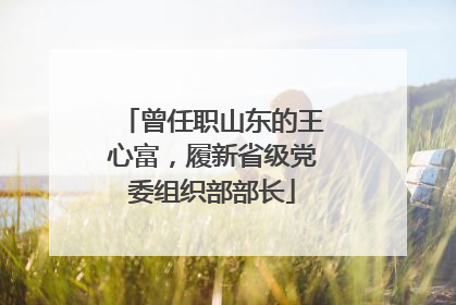 曾任职山东的王心富，履新省级党委组织部部长