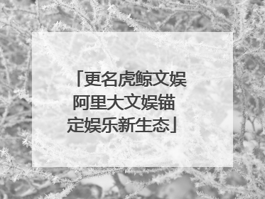 更名虎鲸文娱 阿里大文娱锚定娱乐新生态