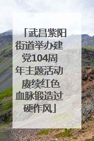 武昌紫阳街道举办建党104周年主题活动 赓续红色血脉锻造过硬作风