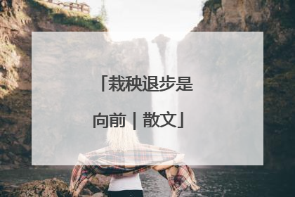 栽秧退步是向前｜散文