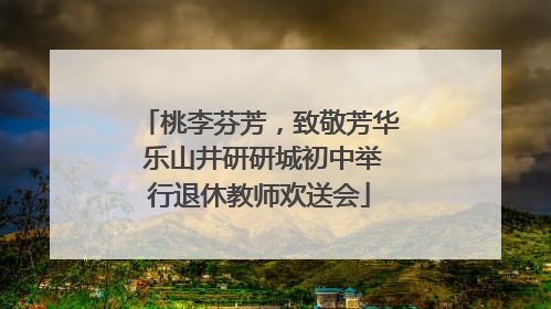 桃李芬芳，致敬芳华 乐山井研研城初中举行退休教师欢送会