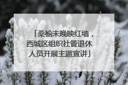 桑榆未晚映红墙，西城区组织社管退休人员开展主题宣讲