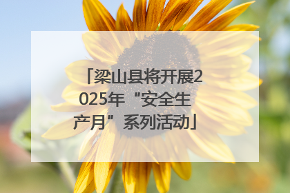梁山县将开展2025年“安全生产月”系列活动
