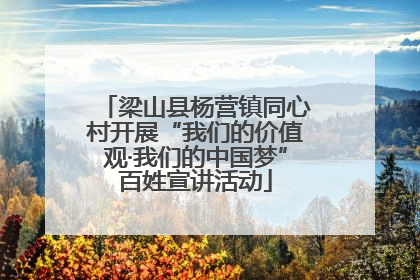 梁山县杨营镇同心村开展“我们的价值观·我们的中国梦”百姓宣讲活动
