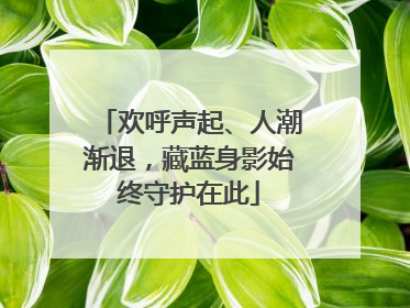 欢呼声起、人潮渐退，藏蓝身影始终守护在此