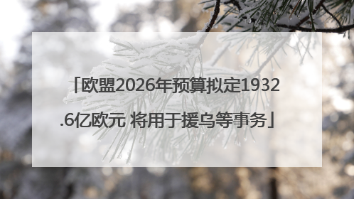 欧盟2026年预算拟定1932.6亿欧元 将用于援乌等事务