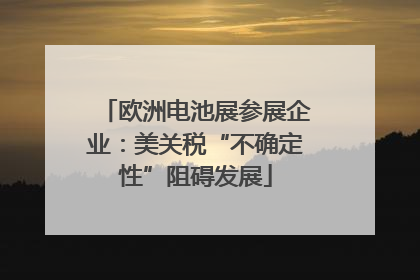 欧洲电池展参展企业：美关税“不确定性”阻碍发展