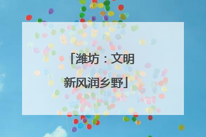 潍坊：文明新风润乡野