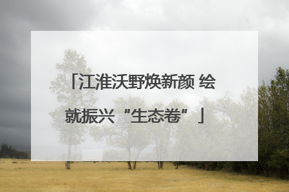 江淮沃野焕新颜 绘就振兴“生态卷”