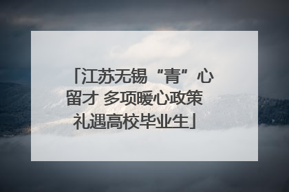 江苏无锡“青”心留才 多项暖心政策礼遇高校毕业生