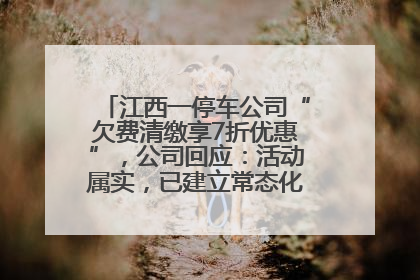 江西一停车公司“欠费清缴享7折优惠”，公司回应：活动属实，已建立常态化诉讼追缴机制
