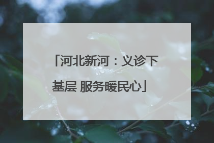 河北新河：义诊下基层 服务暖民心