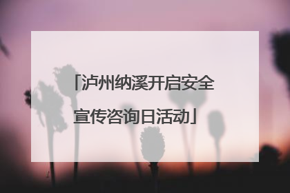 泸州纳溪开启安全宣传咨询日活动