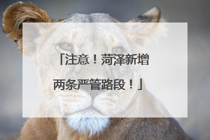注意！菏泽新增两条严管路段！
