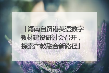 海南自贸港英语数字教材建设研讨会召开，探索产教融合新路径