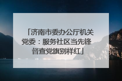 济南市委办公厅机关党委：服务社区当先锋 督查党旗别样红