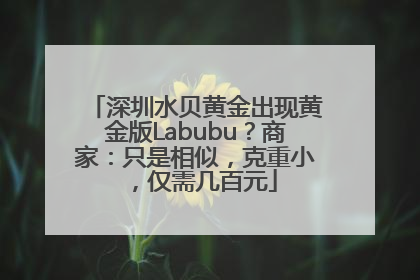深圳水贝黄金出现黄金版Labubu？商家：只是相似，克重小，仅需几百元