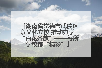 湖南省常德市武陵区以文化立校 推动办学“百花齐放”——每所学校都“精彩”