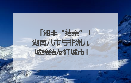 湘非“结亲”！湖南八市与非洲九城缔结友好城市