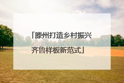滕州打造乡村振兴齐鲁样板新范式