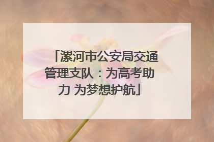 漯河市公安局交通管理支队：为高考助力 为梦想护航