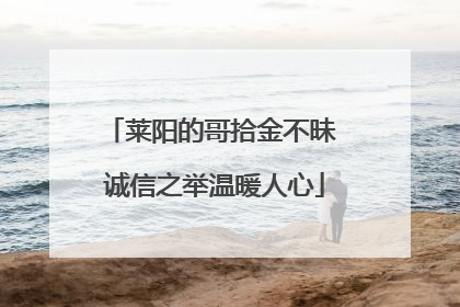 莱阳的哥拾金不昧 诚信之举温暖人心