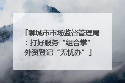 聊城市市场监督管理局：打好服务“组合拳” 外资登记“无忧办”