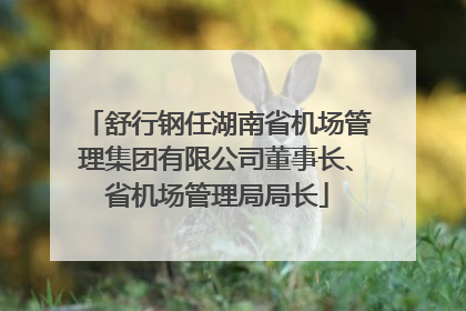 舒行钢任湖南省机场管理集团有限公司董事长、省机场管理局局长