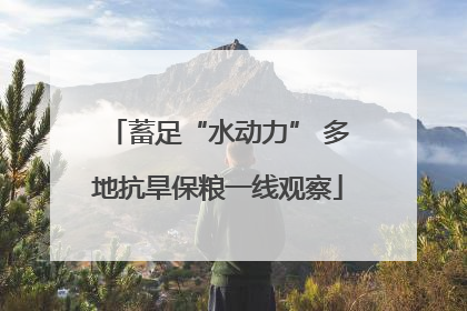 蓄足“水动力” 多地抗旱保粮一线观察