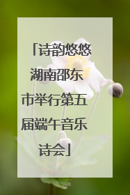 诗韵悠悠 湖南邵东市举行第五届端午音乐诗会