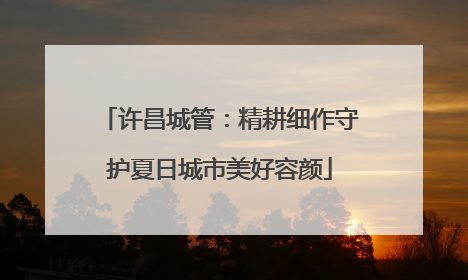 许昌城管：精耕细作守护夏日城市美好容颜
