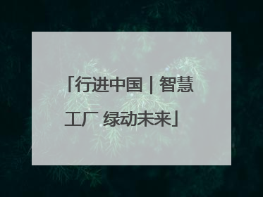 行进中国｜智慧工厂 绿动未来