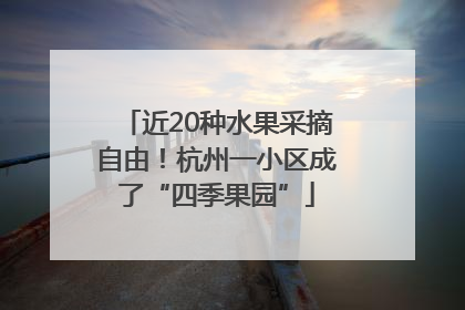 近20种水果采摘自由！杭州一小区成了“四季果园”