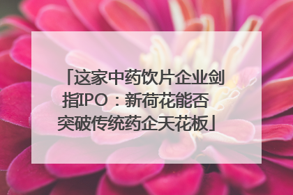 这家中药饮片企业剑指IPO：新荷花能否突破传统药企天花板