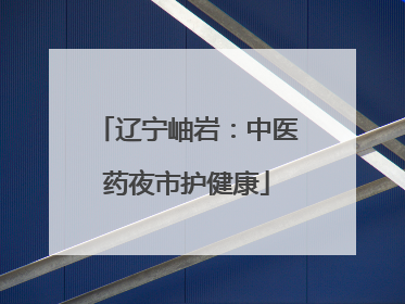 辽宁岫岩：中医药夜市护健康