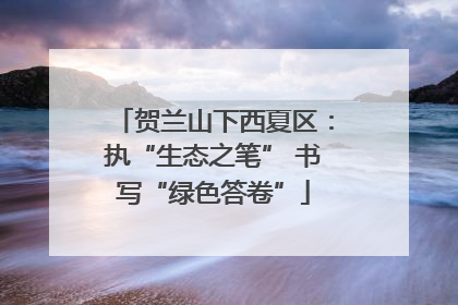 贺兰山下西夏区：执“生态之笔” 书写“绿色答卷”