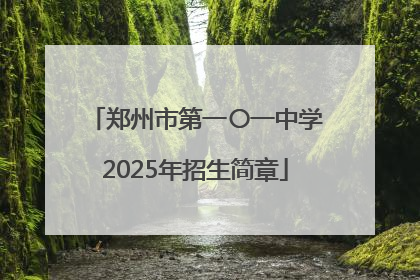 郑州市第一〇一中学2025年招生简章