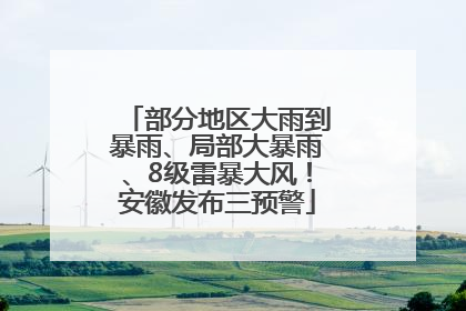 部分地区大雨到暴雨、局部大暴雨、8级雷暴大风！安徽发布三预警