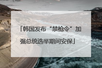 韩国发布“禁枪令”加强总统选举期间安保
