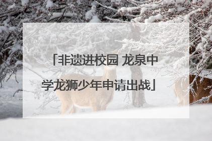 非遗进校园 龙泉中学龙狮少年申请出战