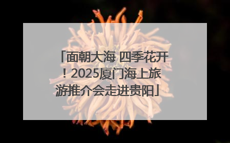 面朝大海 四季花开！2025厦门海上旅游推介会走进贵阳