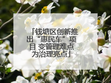钱塘区创新推出“惠民车”项目 变管理难点为治理亮点