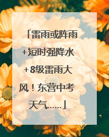 雷雨或阵雨+短时强降水+8级雷雨大风！东营中考天气……