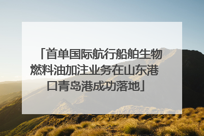 首单国际航行船舶生物燃料油加注业务在山东港口青岛港成功落地