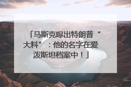 马斯克曝出特朗普“大料”：他的名字在爱泼斯坦档案中！