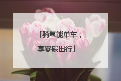 骑氢能单车，享零碳出行