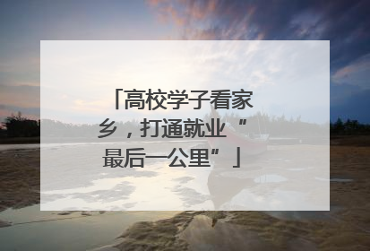 高校学子看家乡，打通就业“最后一公里”