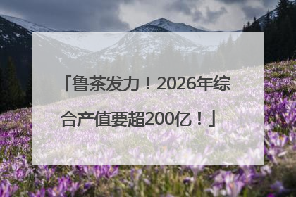 鲁茶发力！2026年综合产值要超200亿！